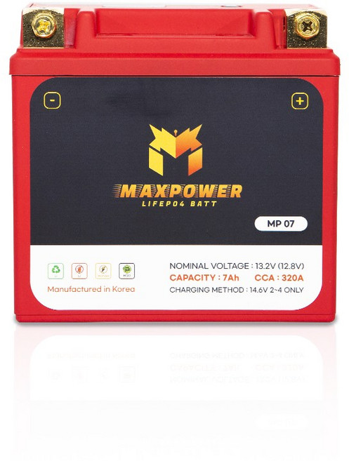 엔맥스 R1 R6 배터리 CBR1000RR 맥스파워 인산철 배터리 MP07, 1개