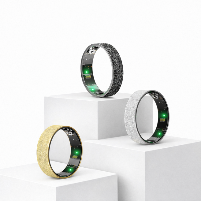 킹콩프로 스마트링 건강 모니터링 피트니스 반지 아이폰 갤럭시 호환 링, 미국 8, 블랙