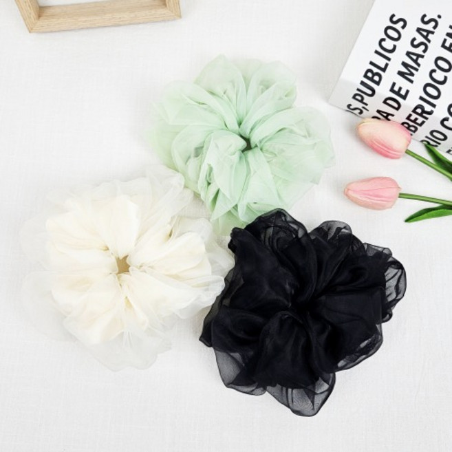 무이토린다 쉬폰 블룸 왕 곱창머리끈