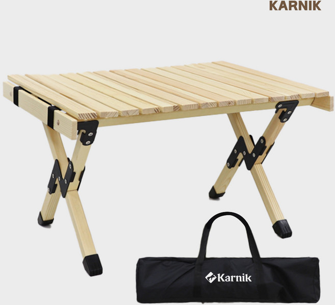 카르닉 우드 롤테이블 캠핑 접이식 보조 테이블 내추럴, 파인내추럴(PI-FCT2)