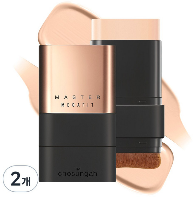 조성아TM 메가 핏 마스터 스틱 파운데이션 SPF50+ PA++++ 16g, 2개, 피치베이지