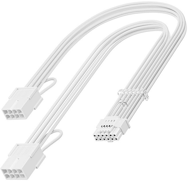 FASGEAR 16핀 GPU 케이블 어댑터 - PCIE 5.0 12V HPWR 연장 30CM (12+4) GEFORCE RTX 5070 TI 4090 4080 4070 3090, White