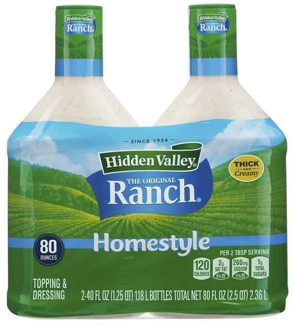 히든밸리 The Original Ranch Homestyle Topping & Dressing 2개입, 1개, 2.36L
