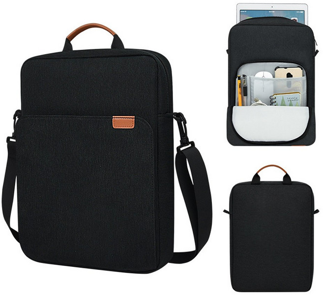 베이직365 숄더형 태블릿 파우치, 블랙, 1개