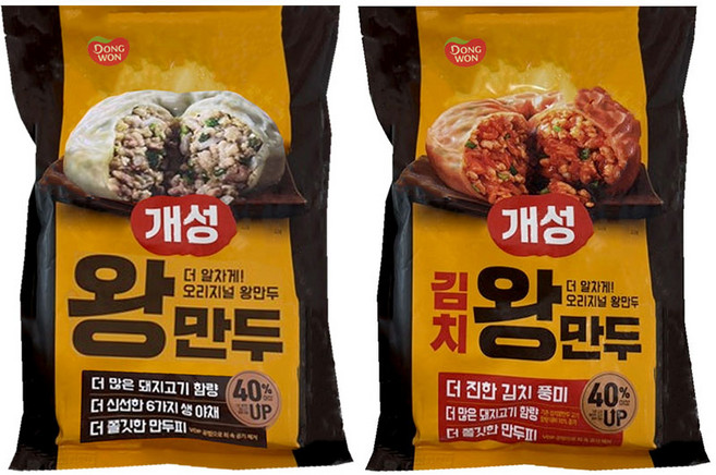 1+1 동원 개성 왕만두 2.1kg + 김치왕만두 2.1kg, 1세트