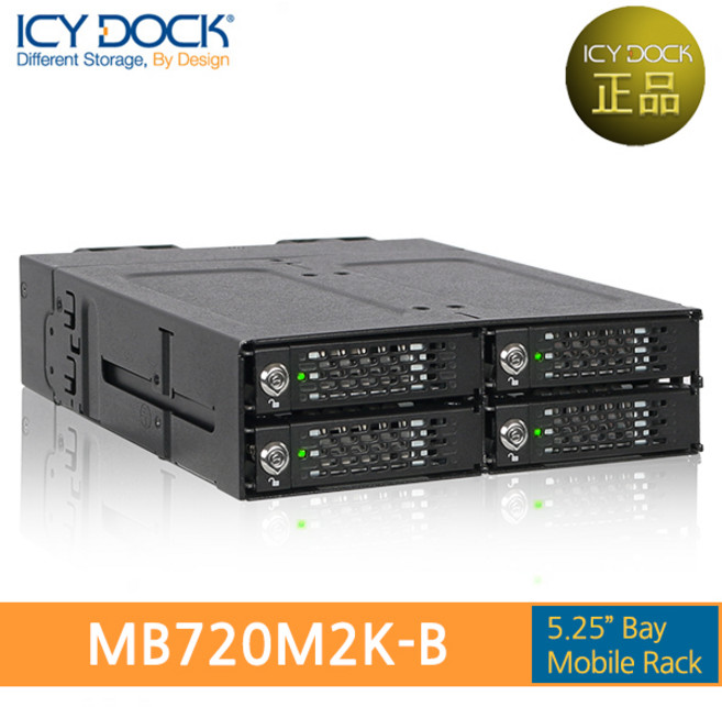 ICY DOCK MB720M2K-B 4베이 M.2 NVMe 이동식 하드랙 정품, 1개
