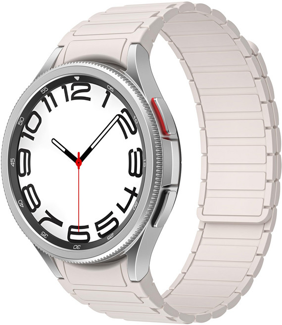 밴드톡 갤럭시워치 호환 7 6 5 4 프로 자석형 실리콘 마그네틱 스트랩, 스타라이트