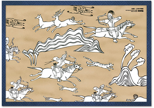 풍속화 도안 - 수렵도 (10매), 단품, 1세트