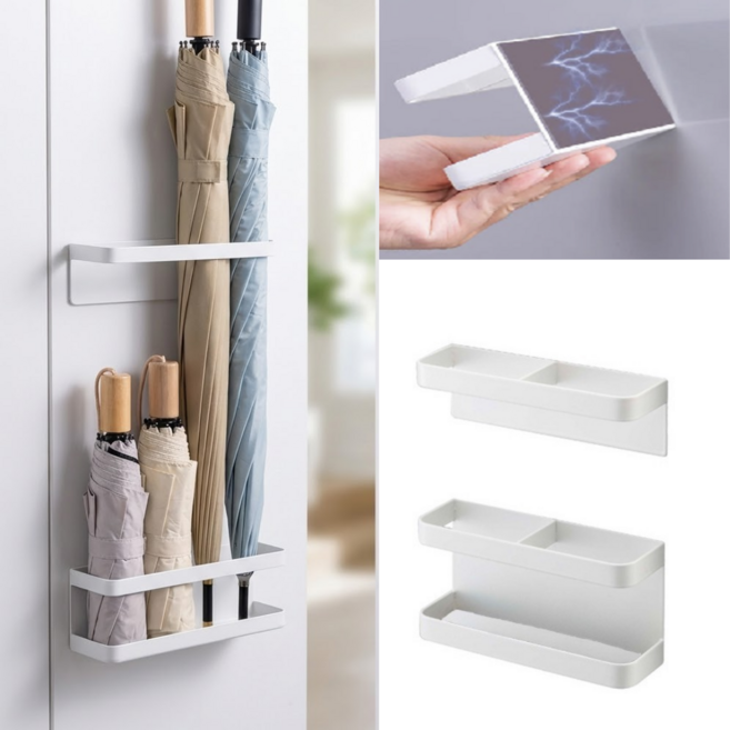 퓨어센스 현관문 초강력 자석 무타공 우산꽂이, 1개, 화이트