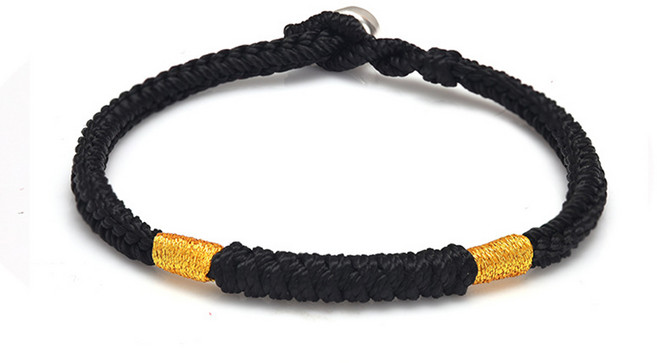 오누이디스플레이 금색실 빨강 소원성취 매듭 팔찌 D81