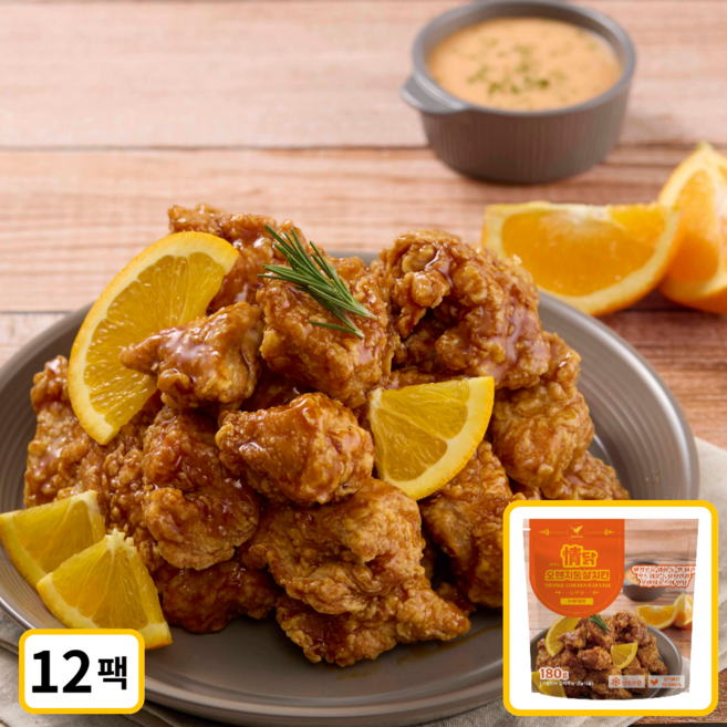 청학동 정닭 오렌지통살치킨 냉동치킨 가라아게, 12개, 180g