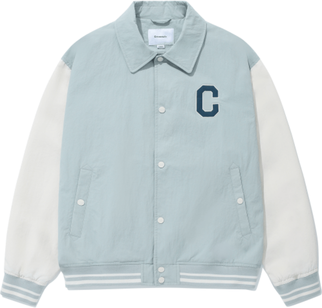 COVERNAT C 로고 카라 바시티 자켓 민트