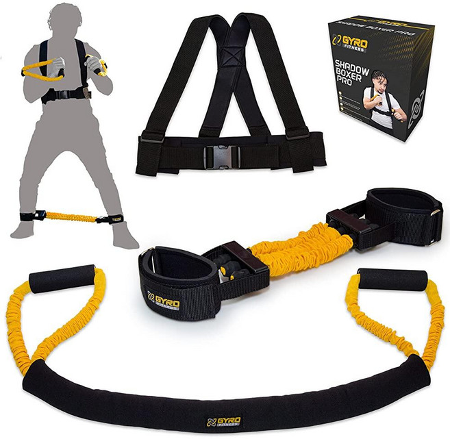 GYRO FITNESS | 섀도우 복서 프로 | 섀도우 복싱용 복싱 저항 밴드 세트 발목 커프스 포함 | 가정용 복싱 장비에 이상적인 추가 제품