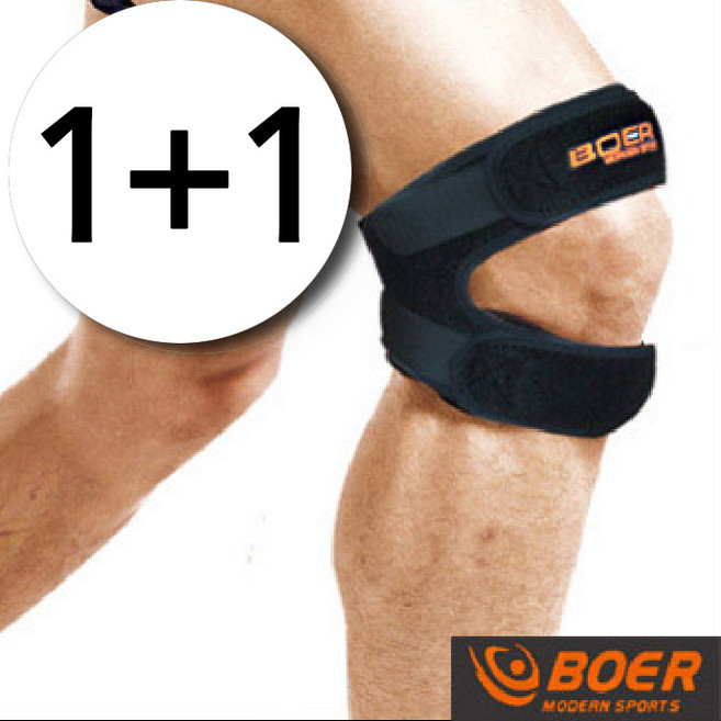보어 boer무릎보호대 팔꿈치 발목 보호대, 2개, 검정색