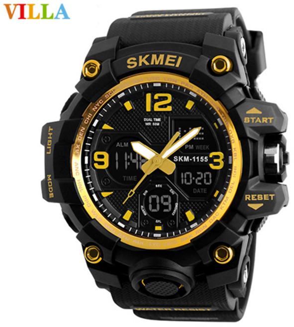 VILLA 남자 군인 군용 스포츠방수 손목시계 스포츠 런닝 마라톤 알람 전자 손목시계