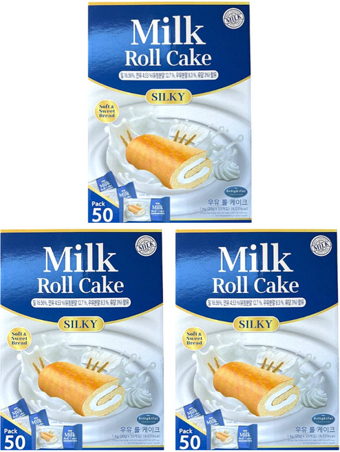 우유 롤 케이크, 3개, 1kg