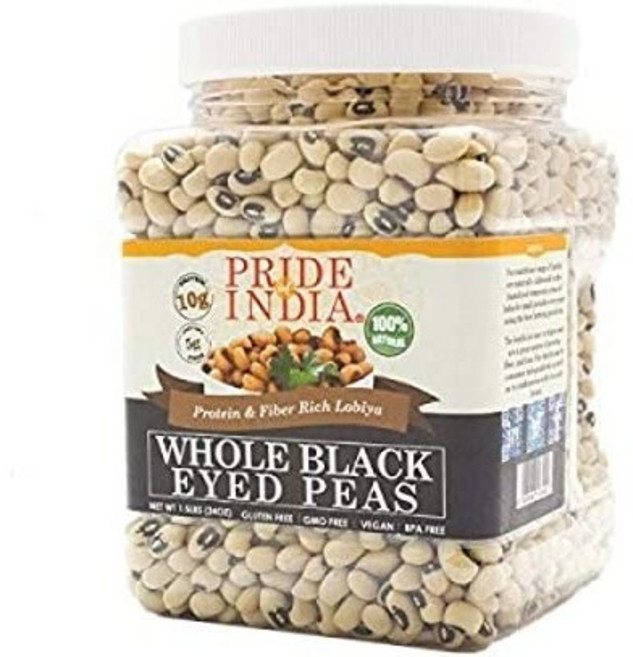 1.5 Pound (Pack of 1) Whole Black Eyed Peas (Lobi Pride Of India - Indian Whole Black Eyed Peas -, 1개, 680.39g
