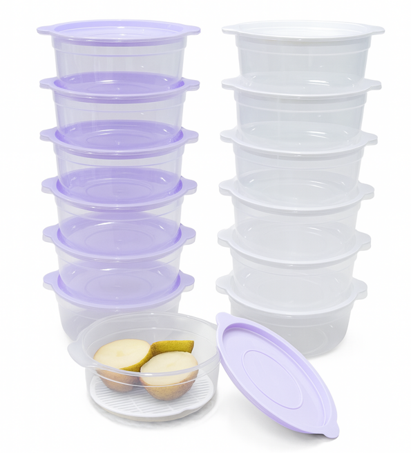 서진리빙 전자레인지용 국산 냉동밥 보관용기 600ml 혼합색상 12개입, 1개