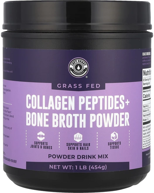 Left Coast Performance 콜라겐 펩타이드 + 소뼈 육수 파우더 454g(1Lb), LeftCoastPerformance콜라겐펩타이드소뼈육, 454g, 1개 - 쿠팡