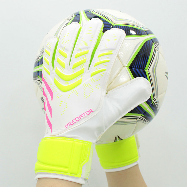 아디다스 주니어 골키퍼 장갑 아동 키퍼 글러브 GK 장갑 축구 글러브 어린이 트레이닝 라텍스 손목 조절 장갑, 1세트, 화이트