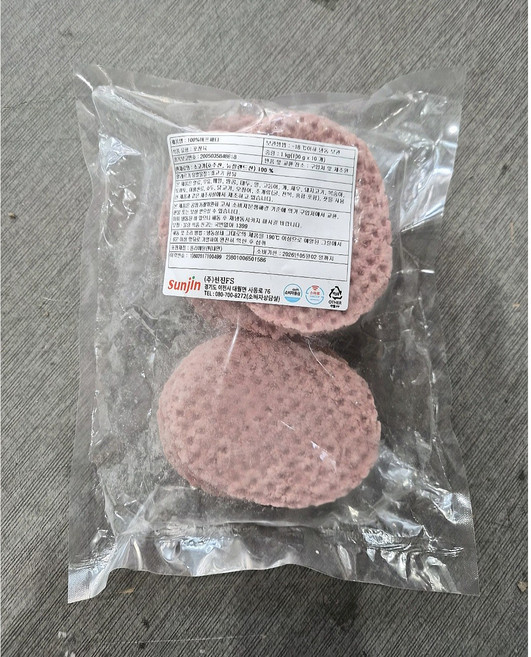 소고기 100%로 만들어 육향과 진한 풍미를 느낄수 있는 육즙 가득 선진 100% 비프패티 1kg(100g x 10개 ), 1개, 1kg