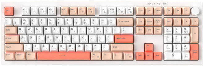 QN108 유선 키보드 108키 멤브레인, 제조사축, 스트로베리 밀크