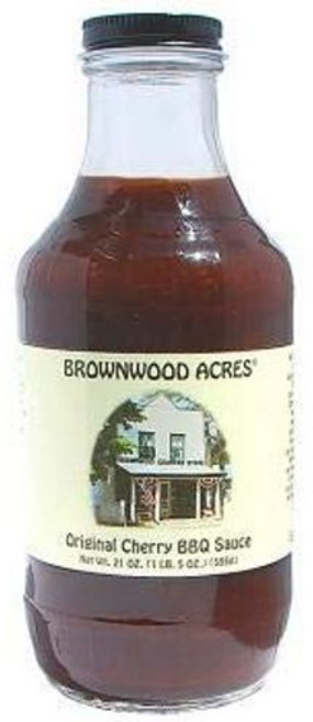 브라운우드 에이커스 오리지널 체리 바베큐 소스 - 미시간 체 Original Cherry Barbecue Sauce by Brownwood Acres- Handcrafted in, 원래의, 1개