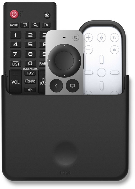 엘라고 리모컨 다용도 월포켓 수납 보관함, 블랙: L사이즈, 1개