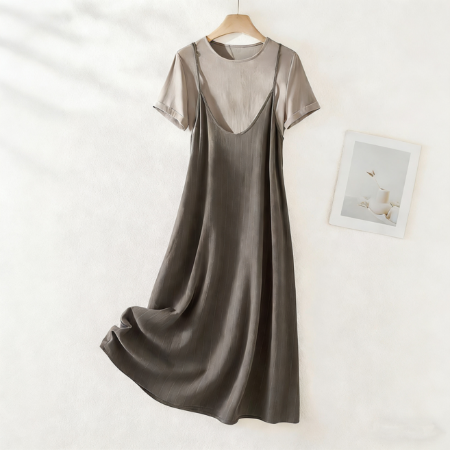 루스리더 여성 프렌치풍 투인원 슬림핏 원피스 ES81