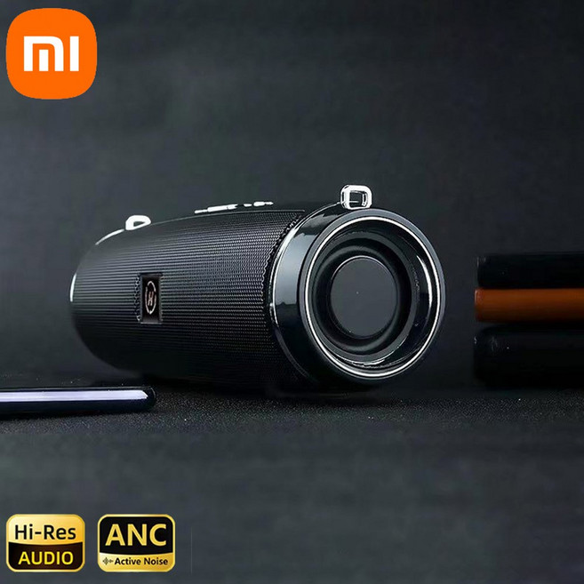 Xiaomi 고품질 고출력 블루투스 스피커 휴대용 저음 야외 무선 오디오 3D 서라운드 200W 블루투스 스피커 Tws, 1)Black