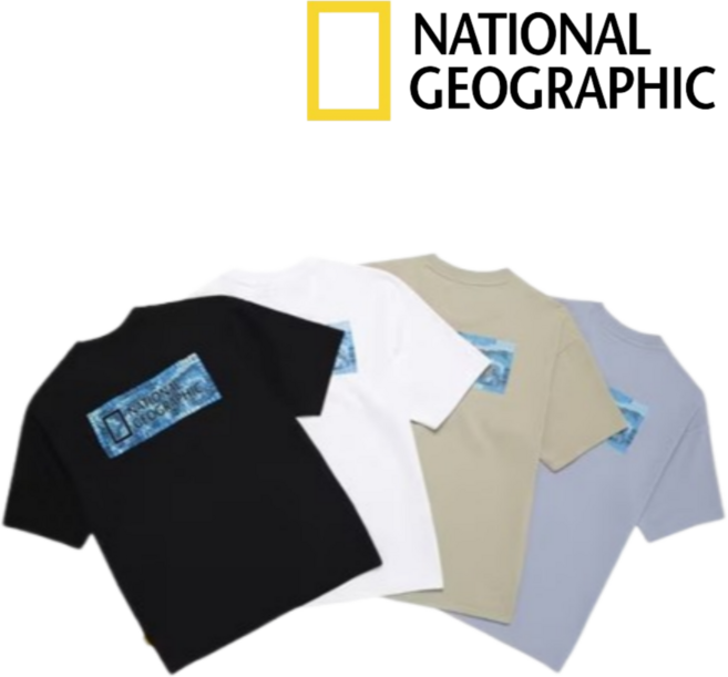 (매장정품) 내셔널지오그래픽 티셔츠 반팔 남여공용 25SS 만텔라 백 빅로고 베이직핏 반소매 여름 상의