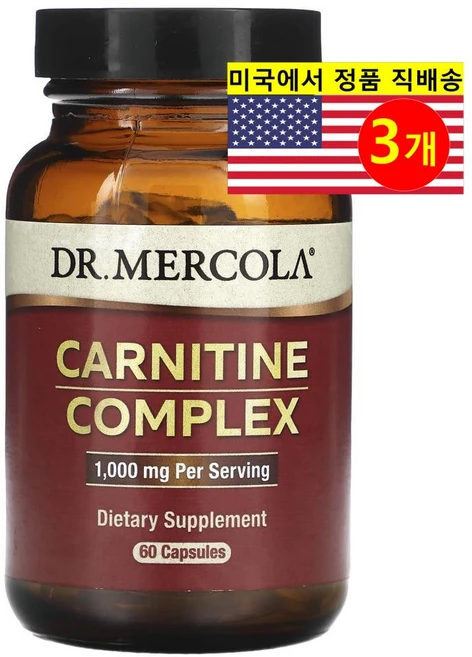 Dr. Mercola 닥터 머콜라 카르니틴 복합체 500mg, 3개, 60정 - 쿠팡