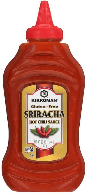 Kikkoman 00740 글루텐 프리 스리라차 핫 칠리 소스 591.5ml(20온스) - 완벽하게 균형 잡힌 열과 달콤함 Kikkoman®Tamari 간장 함유 인증, 1개