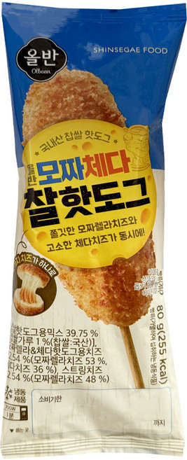 [신세계TV쇼핑]신세계푸드 올반 모짜체다 찰핫도그 80g, 20개