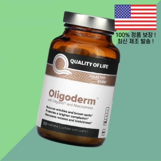 삶의 올리고놀과 비타민 B3 나이아신아마이드 나이아신 니아신 올리고덤 식물성 베지캡슐 60정 Quality of Life Oligoderm Oligonol and Niacina, 1개 - 쿠팡