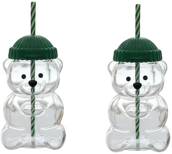 베어 컵 2025 신제품 티드 빨대컵 귀여운 곰돌이 포함, 01 2pcs
