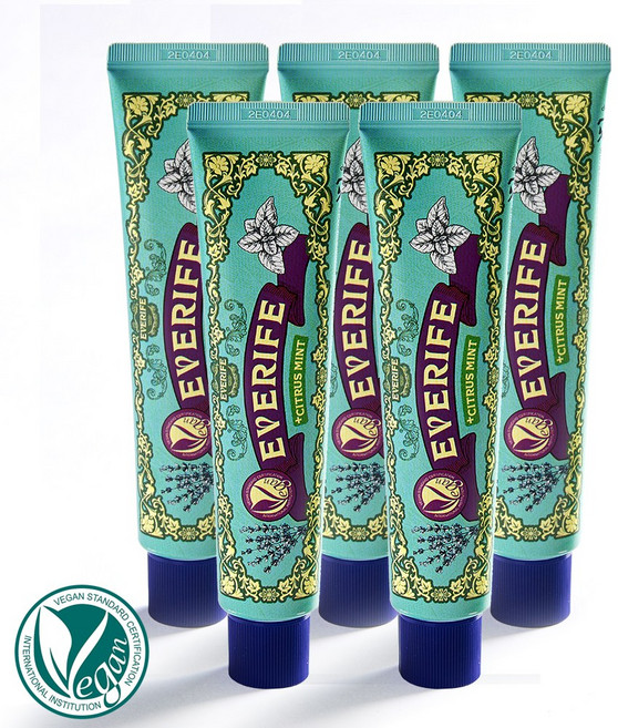 에브리프 시트러스 민트 치약 구취제거 개운한 비건 잇몸케어, 5개, 100g