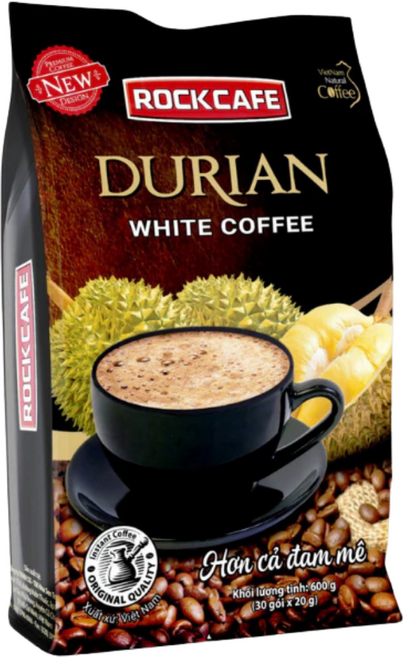 RockCafe 베트남 두리안 화이트커피 3in1 인스턴트커피 믹스, 1개, 30개입, 20g