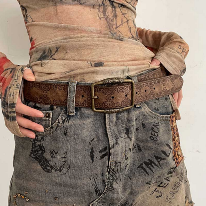 코지웨이브 빈티지 포인트 캐주얼 패션 벨트