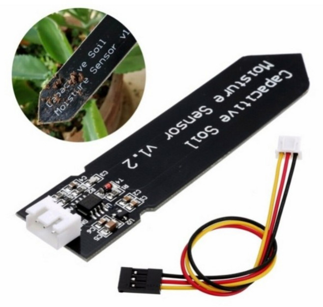 토양 수분 센서 V1.2 - 정전용량 방식 아두이노 모듈 - 부식 방지 자동급수 식물 프로젝트용, 1개