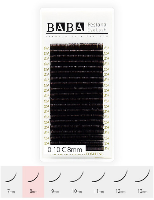 바바 다크브라운 연장 속눈썹 프리미엄 원사 셀프 샵전용 국가자격증, 1개, 0.10 C 8mm