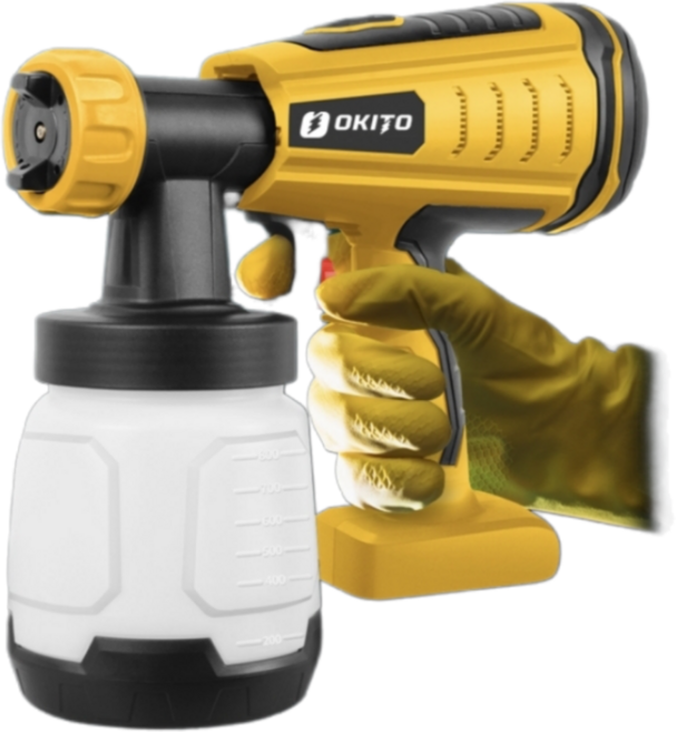 오키토 디월트호환 18V 무선 충전 스프레이건 전기 전동 페인트 후끼
