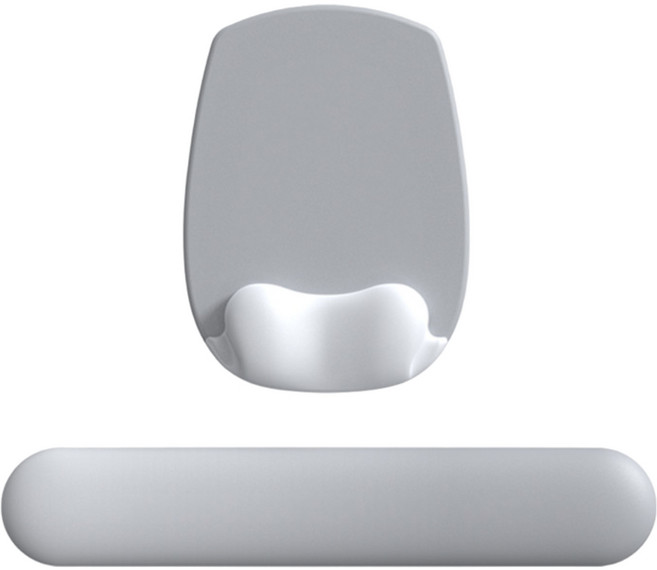 아라리오 벨루어 컴포트 키보드 마우스 손목 받침대 세트, 1개, 퓨어 그레이