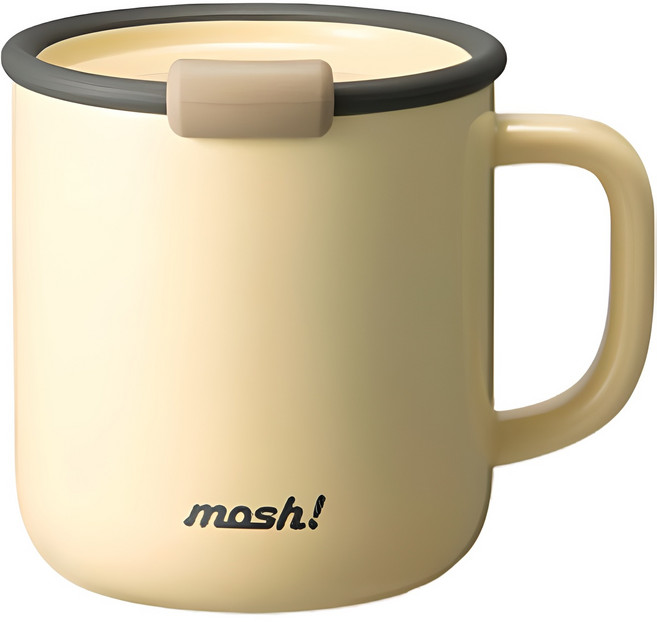 모슈 라떼 진공 머그 + 뚜껑 + 실리콘 리드, 아이보리, 430ml, 1개