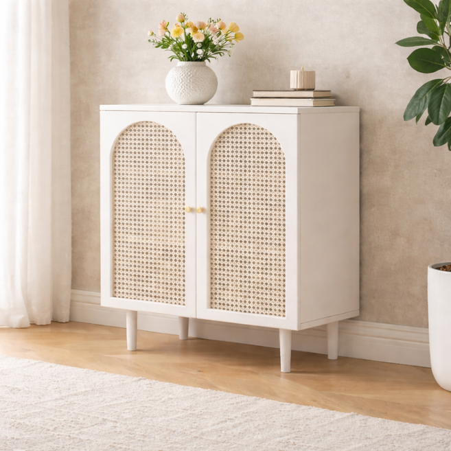 거실 북유럽 다용도 수납장 주방 예쁜그릇장 찬장 수납선반, 화이트A01