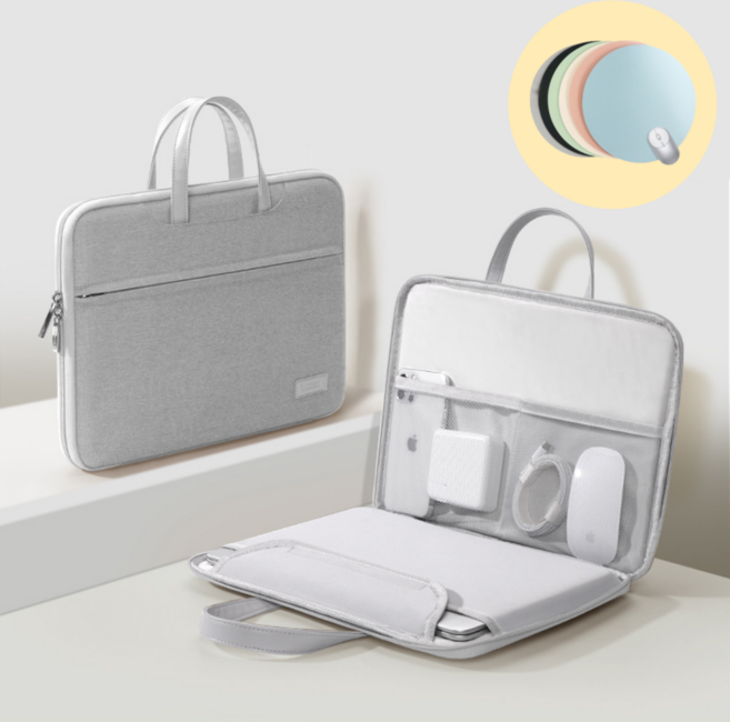 TAIKESEN 180도개방 속기모 노트북 가방, 라이트그레이, 1개