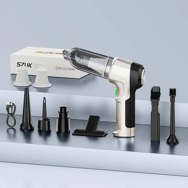 SZUK 2025 신차 진공 청소기 9998700Pa 고출력 무선 3단 변속 강력한 흡입력 미니 6000mAh Type C 충전식 휴대용 청소기 차량용 초강력 무선청소기 미니청소, Max 2Hapa