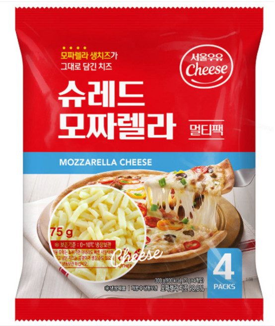 서울우유 슈레드 모짜렐라 멀티팩, 2개, 300g