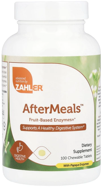 Zahler AfterMeals™ Fruit-Based Enzymes+ 100 Chewable Tablets, 100정, 1개 - 쿠팡