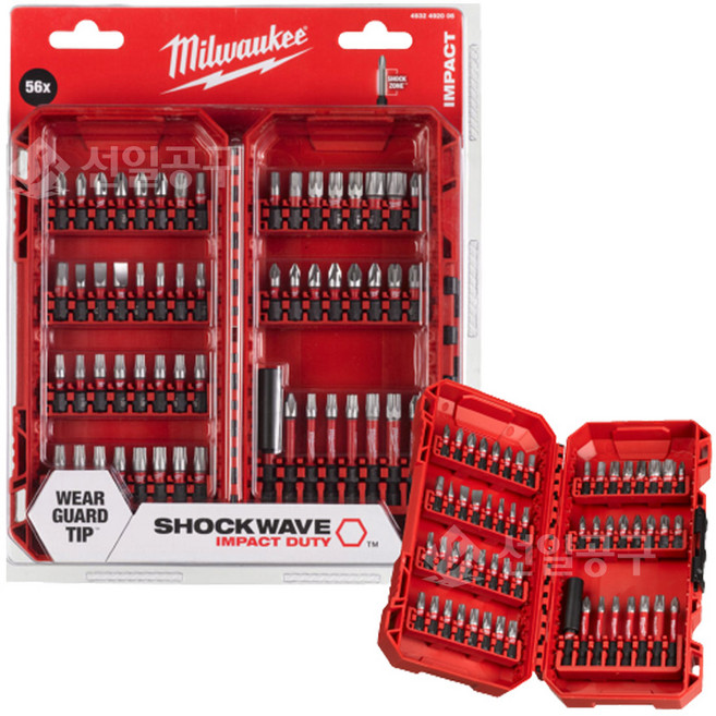 밀워키 비트세트 쇼크웨이브 드라이버 드릴 드라이버촉 비트날 토션 임팩날, 1개